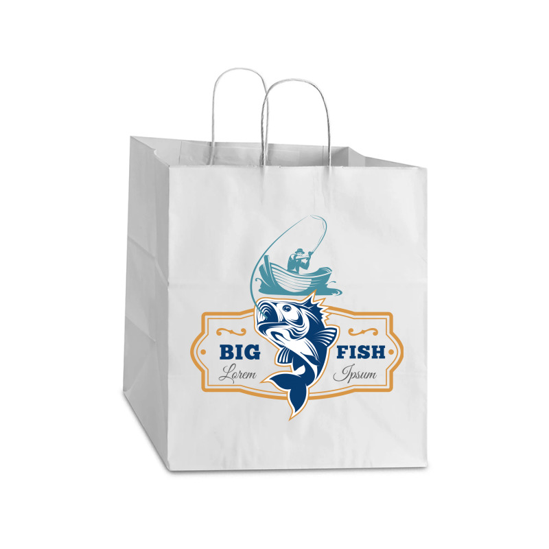 Big Fish Vector Take out Paper Bag - 14 x 10 x 15 1/2 by ZhannaArt | Artistshot