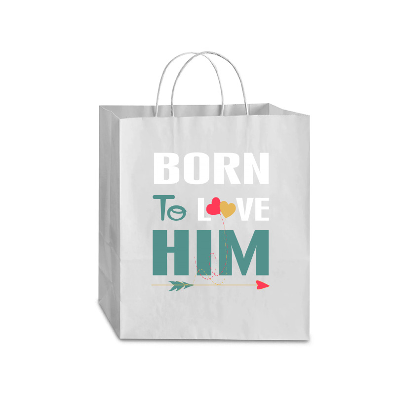 Born To Love Him (born To Love Her – Born To Love Him Couples Design Traveler Paper Bag -13 X 6 X 15 3/4 | Artistshot