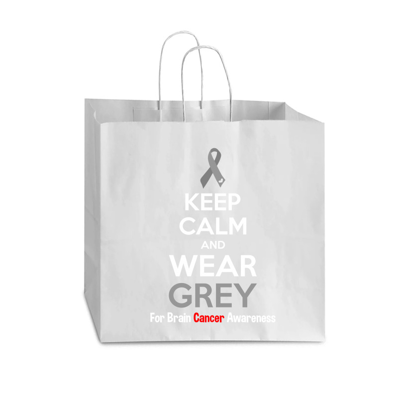 Keep Calm And Wear Grey (for Brain Cancer Awareness) Vogue Paper Bag - 16 X 6 X 12 | Artistshot