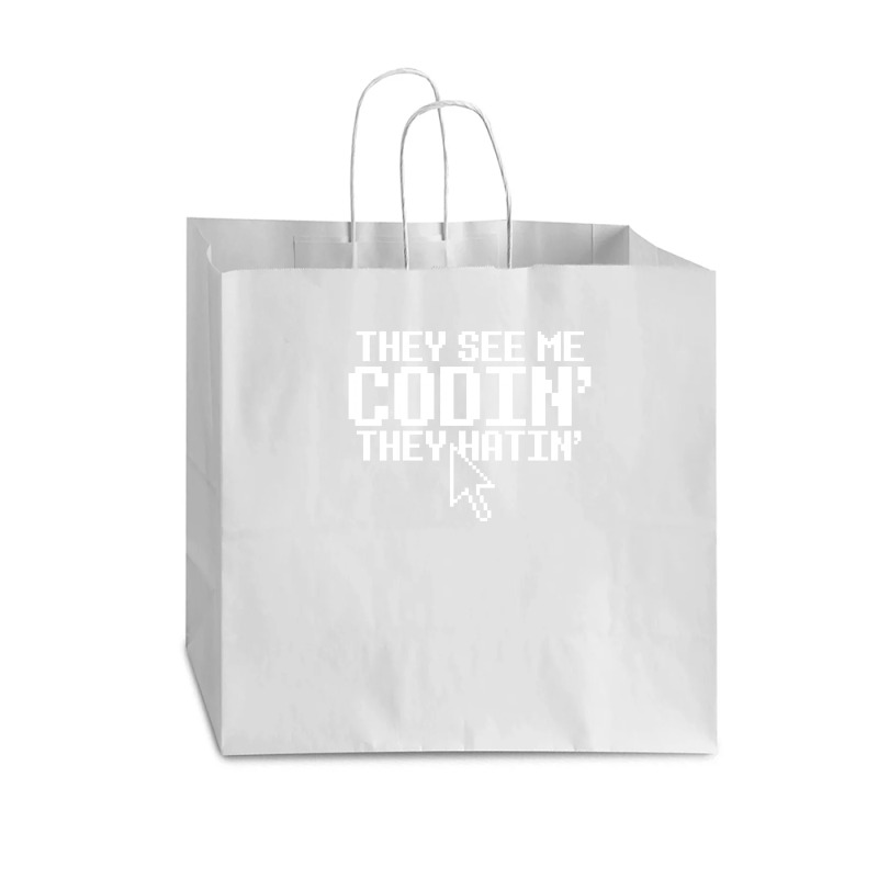 They See Me Codin' They Hatin' Vogue Paper Bag - 16 X 6 X 12 | Artistshot