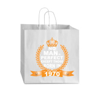 No Man Is Perfect Except Those Born In 1970 Vogue Paper Bag - 16 X 6 X 12 | Artistshot