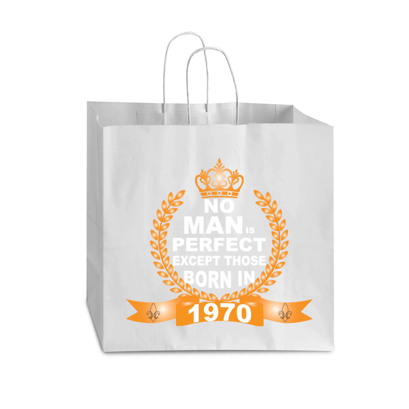 No Man Is Perfect Except Those Born In 1970 Vogue Paper Bag - 16 X 6 X 12 | Artistshot