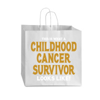 Never Underestimate The Strength Of A Childhood Cancer Warrior Vogue Paper Bag - 16 X 6 X 12 | Artistshot