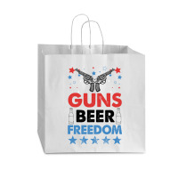 Guns Beer Freedom For White Vogue Paper Bag - 16 X 6 X 12 | Artistshot