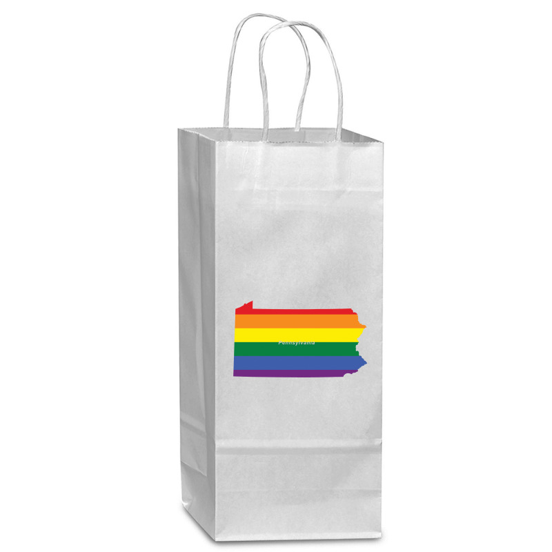 Pennsylvania Rainbow Flag Wine Paper Bag - 5 1/2 X 3 1/4 X 13 | Artistshot