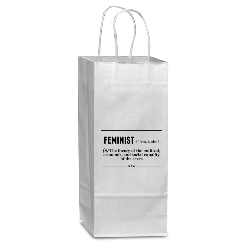 Feminist Noun Wine Paper Bag - 5 1/2 X 3 1/4 X 13 | Artistshot