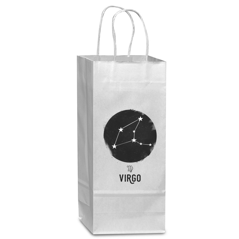 Minimal Virgo Zodiac Sign Wine Paper Bag - 5 1/2 X 3 1/4 X 13 | Artistshot