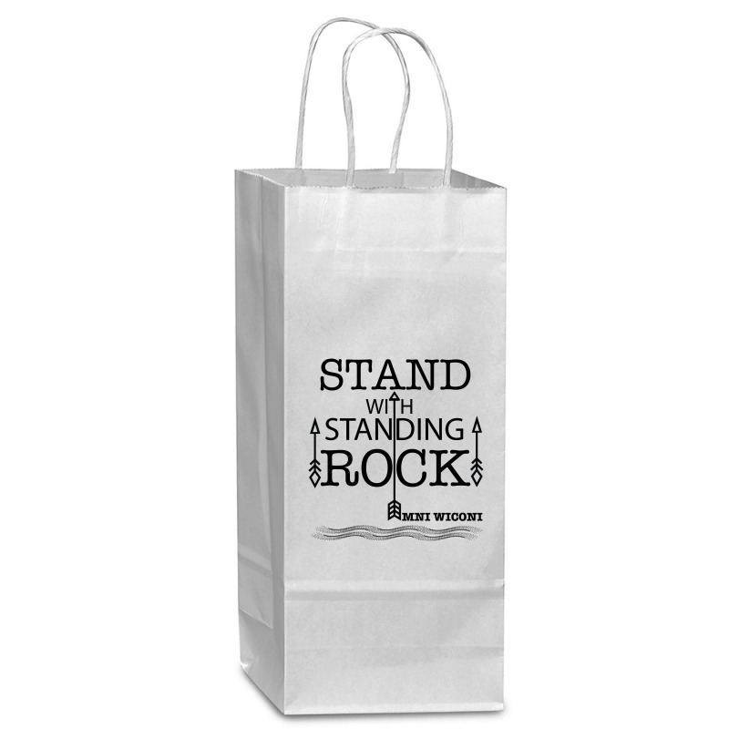 Stand With Standing Rock Wine Paper Bag - 5 1/2 X 3 1/4 X 13 | Artistshot