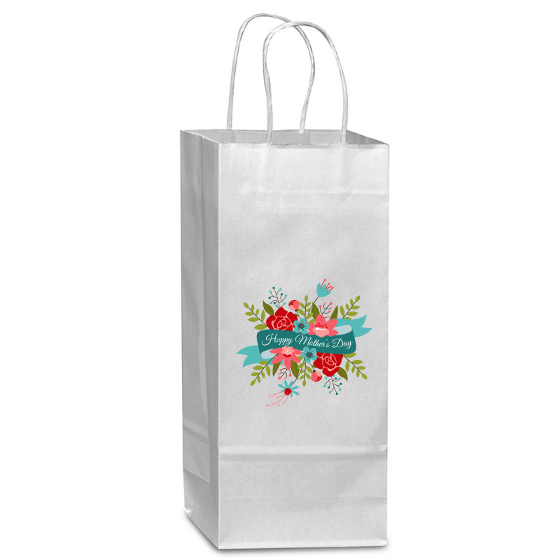 Happy Mother Wine Paper Bag - 5 1/2 X 3 1/4 X 13 | Artistshot