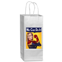 We Can Do It Wine Paper Bag - 5 1/2 X 3 1/4 X 13 | Artistshot