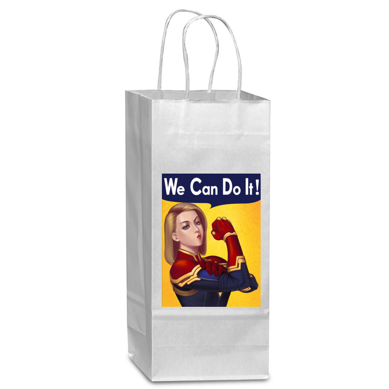 We Can Do It Wine Paper Bag - 5 1/2 X 3 1/4 X 13 | Artistshot