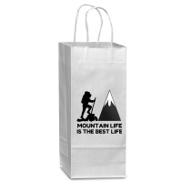 Mountain Life Best Life Wine Paper Bag - 5 1/2 X 3 1/4 X 13 | Artistshot