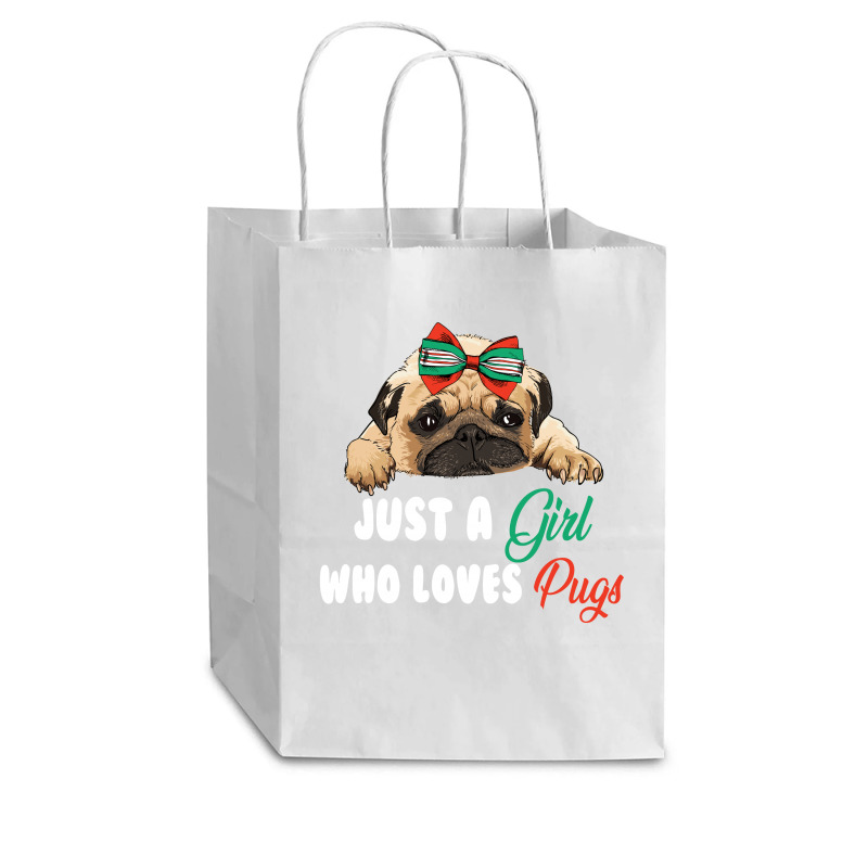 Just A Girl Who Loves Pugs For Dark Cub Paper Bag - 8 X 4 1/2 X 10 1/4 | Artistshot