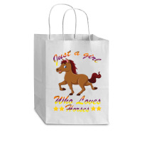 Just A Girl Who Loves Horses Cub Paper Bag - 8 X 4 1/2 X 10 1/4 | Artistshot