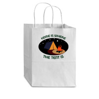 Home Is Tent Funny Cub Paper Bag - 8 X 4 1/2 X 10 1/4 | Artistshot