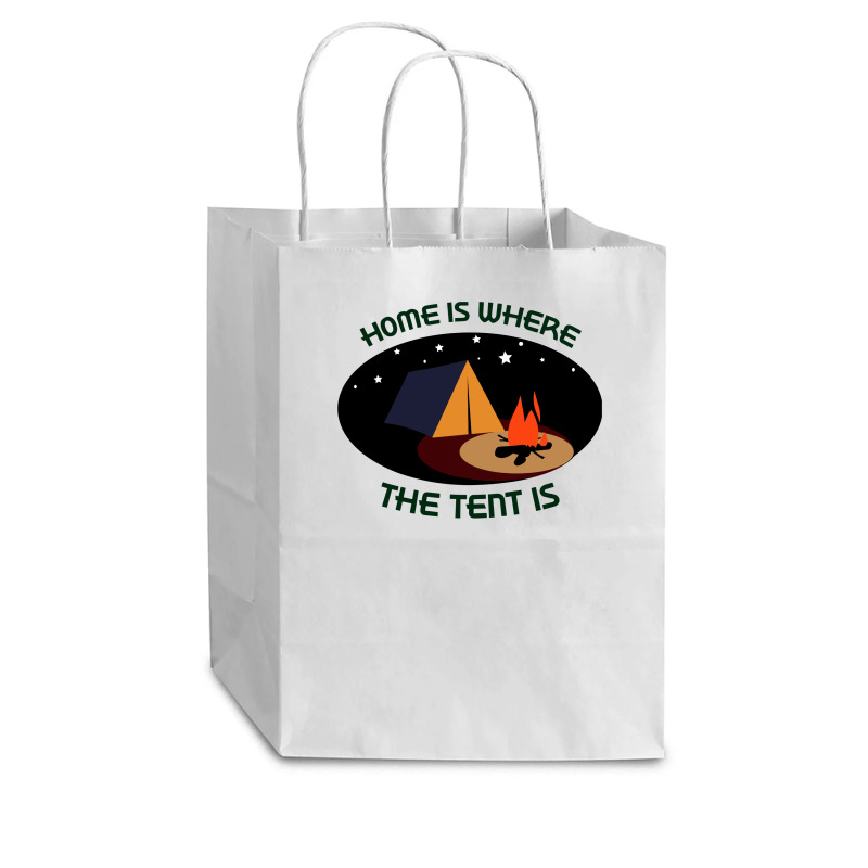 Home Is Tent Funny Cub Paper Bag - 8 X 4 1/2 X 10 1/4 | Artistshot