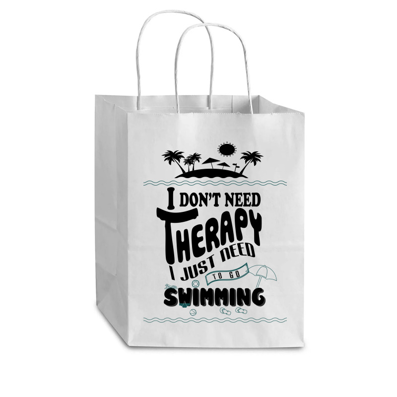 I Don't Need Therapy I Just Need To Go Swimming Cub Paper Bag - 8 X 4 1/2 X 10 1/4 | Artistshot