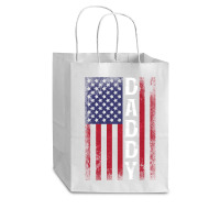 Daddy American Flag For Dark Cub Paper Bag - 8 X 4 1/2 X 10 1/4 | Artistshot