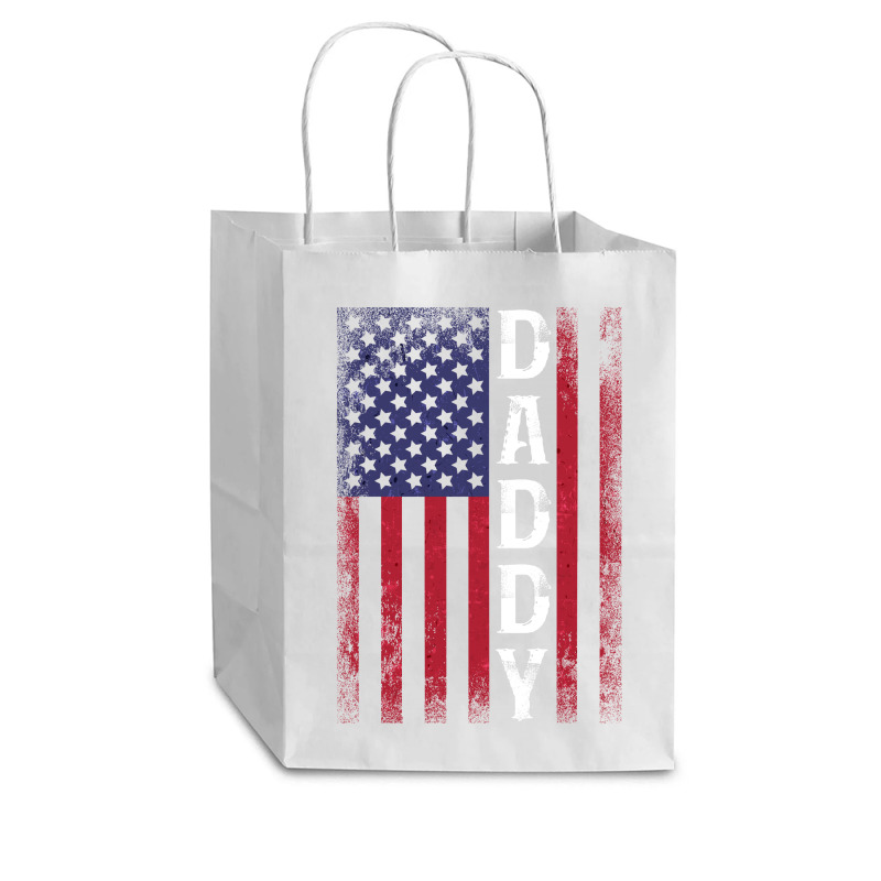 Daddy American Flag For Dark Cub Paper Bag - 8 X 4 1/2 X 10 1/4 | Artistshot