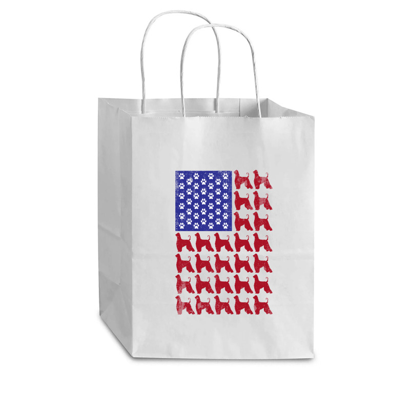 Afghan Hound American Flag Patriotic 4th Of July Cub Paper Bag - 8 X 4 1/2 X 10 1/4 | Artistshot