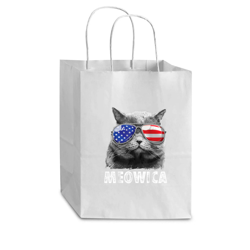 Cat 4th Of July Mug Meowica Merica Men Usa American Flag Cub Paper Bag - 8 X 4 1/2 X 10 1/4 | Artistshot