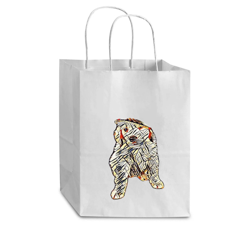 Golden Retriever Puppy Wearin Cub Paper Bag - 8 X 4 1/2 X 10 1/4 | Artistshot