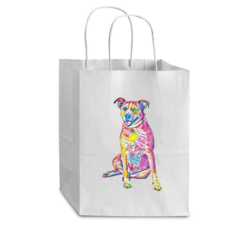 Happy Large Mixed Breed Dog S Cub Paper Bag - 8 X 4 1/2 X 10 1/4 | Artistshot