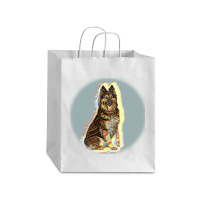 Dog In A Ghost Costume Holdin Debie Paper Bag - 10 X 5 X 13 | Artistshot