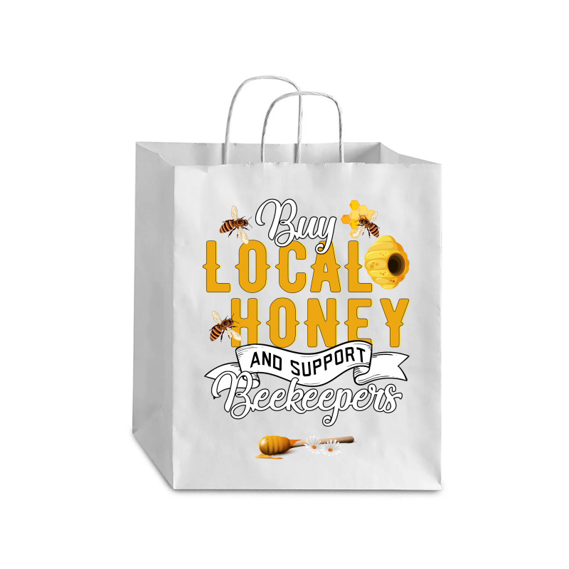 Buy Local Honey And Support Beekeepers Debie Paper Bag - 10 X 5 X 13 | Artistshot