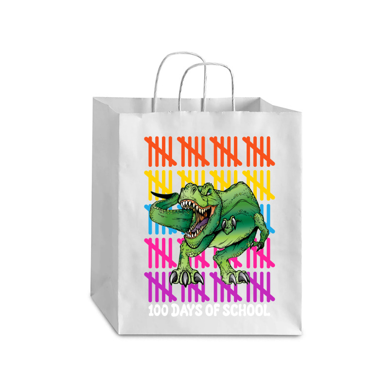 100 Days Of School T Rex For Dark Debie Paper Bag - 10 X 5 X 13 | Artistshot