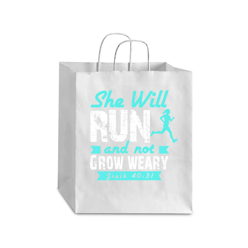 She Will Run And Not Grow Weary Debie Paper Bag - 10 X 5 X 13 | Artistshot