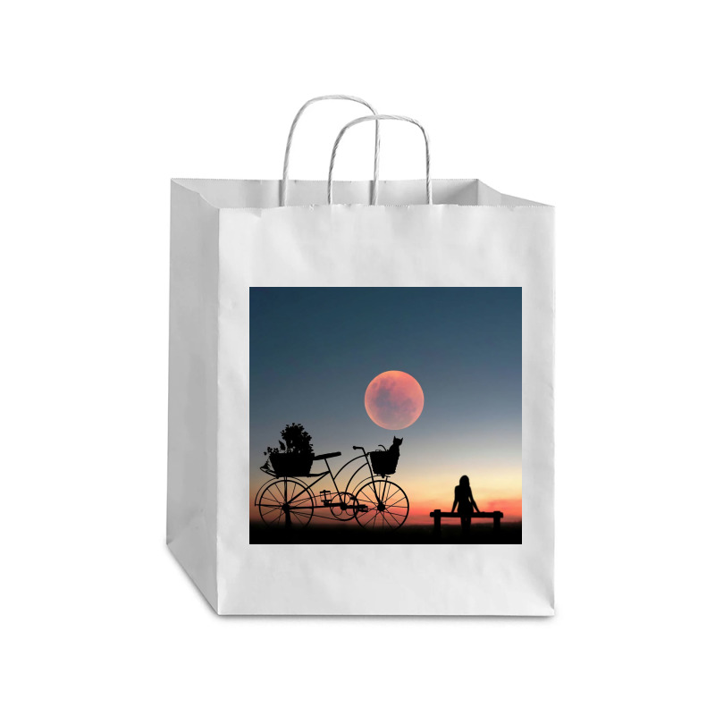 Girl On A Bicycle Debie Paper Bag - 10 X 5 X 13 | Artistshot