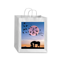 Horse And Woman Debie Paper Bag - 10 X 5 X 13 | Artistshot