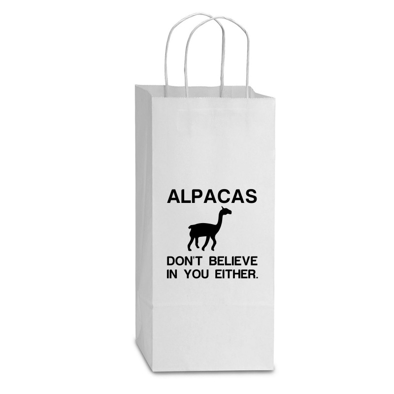 Alpacas Dont Believe Double Wine Paper Bag - 6 1/2 X 3 1/2 X 12 3/8 | Artistshot