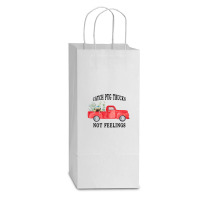 Catch Pug Trucks Not Feelings Double Wine Paper Bag - 6 1/2 X 3 1/2 X 12 3/8 | Artistshot