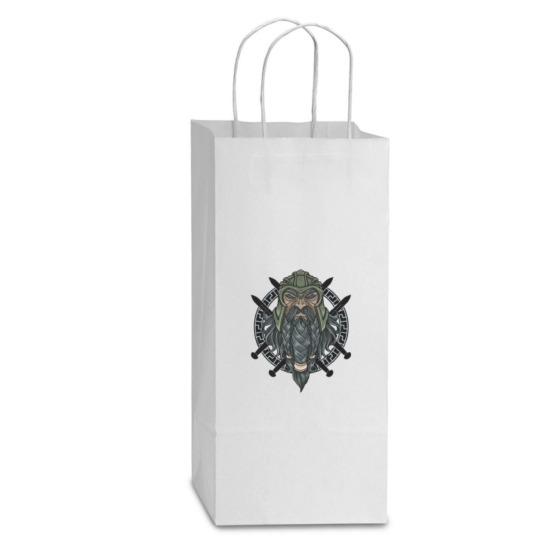 Warrior Long Beard Double Wine Paper Bag - 6 1/2 X 3 1/2 X 12 3/8 | Artistshot