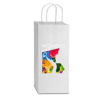 Womens March 2020 Cool Paint Double Wine Paper Bag - 6 1/2 X 3 1/2 X 12 3/8 | Artistshot