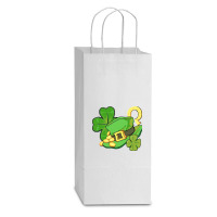 Elements Of St Patricks Day Double Wine Paper Bag - 6 1/2 X 3 1/2 X 12 3/8 | Artistshot