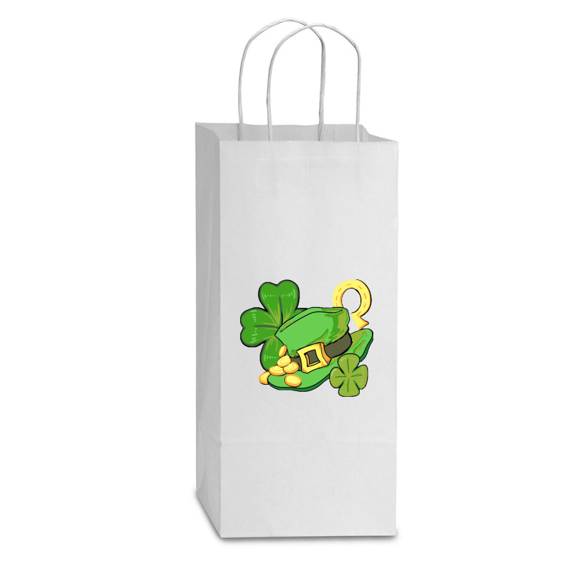 Elements Of St Patricks Day Double Wine Paper Bag - 6 1/2 X 3 1/2 X 12 3/8 | Artistshot