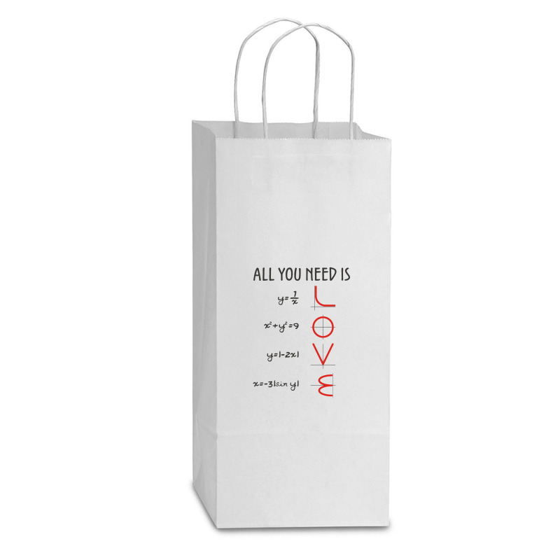 All You Need Is Love Equations Double Wine Paper Bag - 6 1/2 X 3 1/2 X 12 3/8 | Artistshot