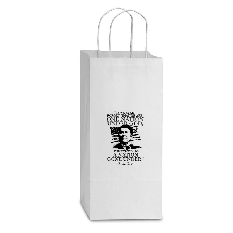 One Nation Under God Reagan Double Wine Paper Bag - 6 1/2 X 3 1/2 X 12 3/8 | Artistshot