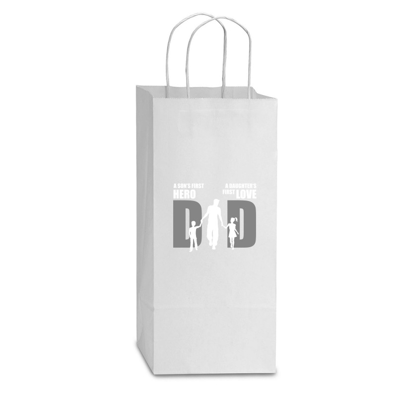 Father's Day, Father, Grandad Double Wine Paper Bag - 6 1/2 X 3 1/2 X 12 3/8 | Artistshot