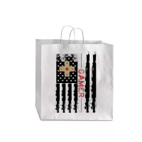 Gamer American Flag For Light Jumbo Paper Bag - 18 X 7 X 18 3/4 | Artistshot