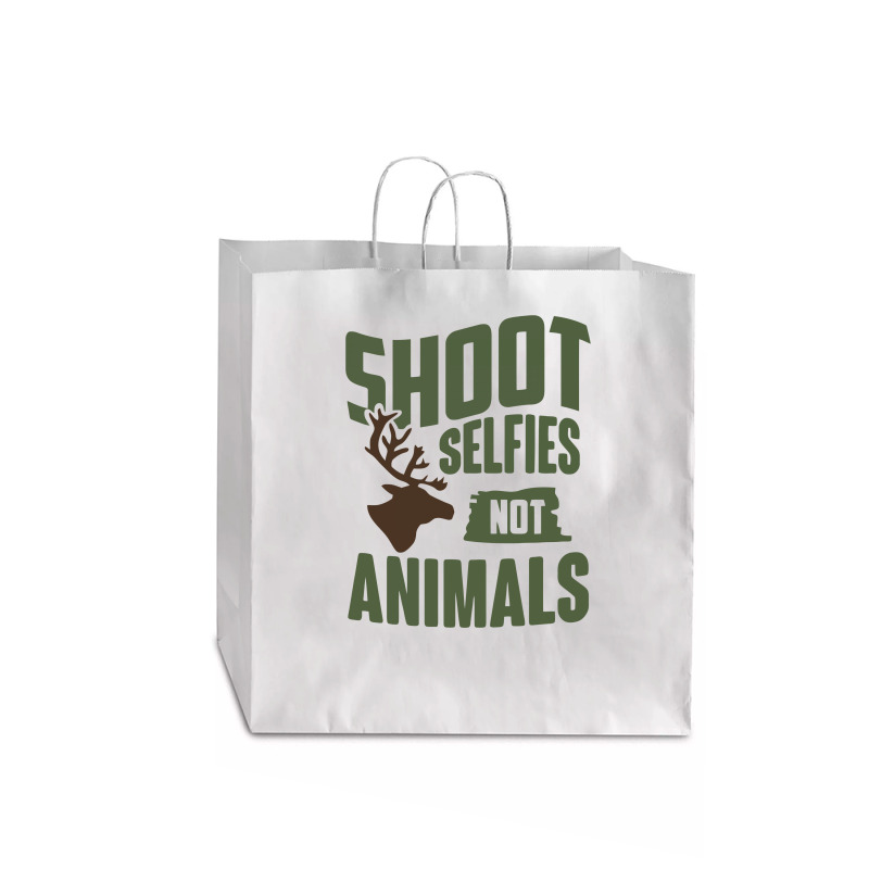 Shoot Selfies Not Animals Funny Jumbo Paper Bag - 18 X 7 X 18 3/4 | Artistshot