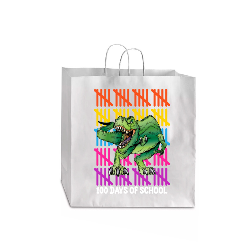 100 Days Of School T Rex For Dark Jumbo Paper Bag - 18 X 7 X 18 3/4 | Artistshot