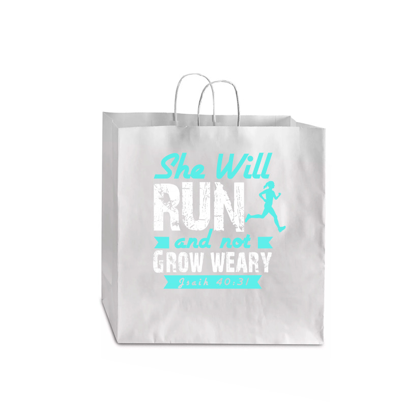 She Will Run And Not Grow Weary Jumbo Paper Bag - 18 X 7 X 18 3/4 | Artistshot