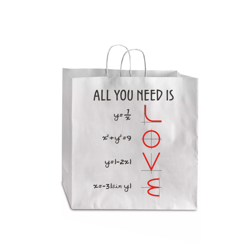 All You Need Is Love Equations Jumbo Paper Bag - 18 X 7 X 18 3/4 | Artistshot