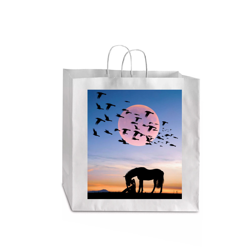 Horse And Woman Jumbo Paper Bag - 18 X 7 X 18 3/4 | Artistshot