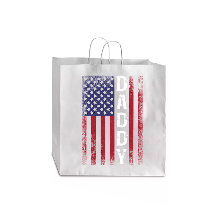 Daddy American Flag For Dark Jumbo Paper Bag - 18 X 7 X 18 3/4 | Artistshot