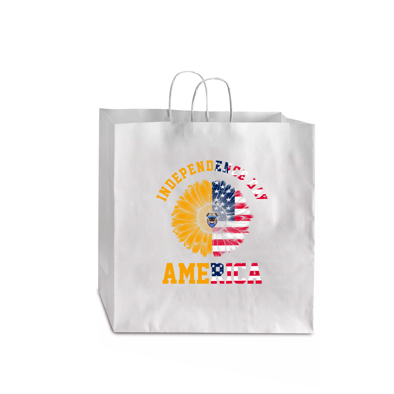 Vintage Daisy Bulldog America Independence Day Gift For All American Jumbo Paper Bag - 18 X 7 X 18 3/4 | Artistshot